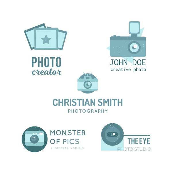 Flat design foto logo collectie