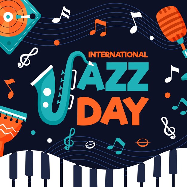 Flat design internationa jazz day evenement