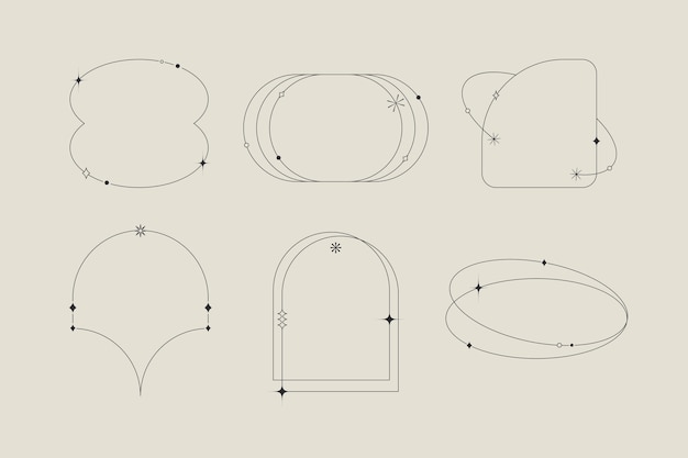 Flat design minimalistische lineaire frame set