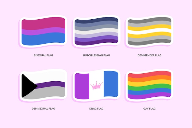 Flat design pride-maand lgbt-vlagcollectie