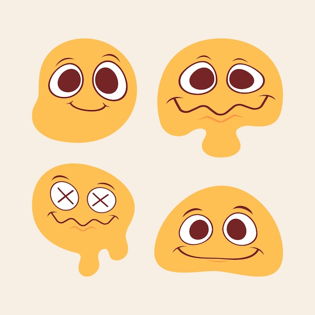 Gratis vector flat design smiley emoji illustratie