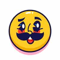 Gratis vector flat design snor emoji illustratie