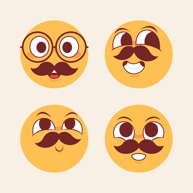 Gratis vector flat design snor emoji illustratie