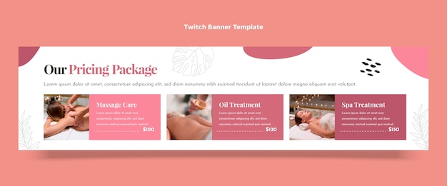 Flat design spa aanbieding twitch banner