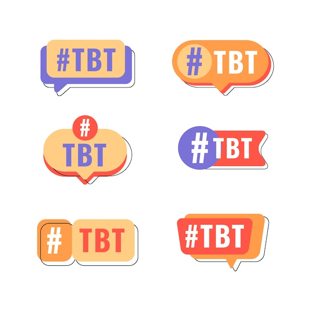 Gratis vector flat design tbt label collectie