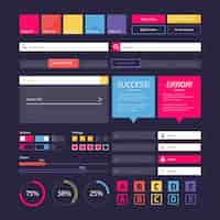 Gratis vector flat design ui kit collectie