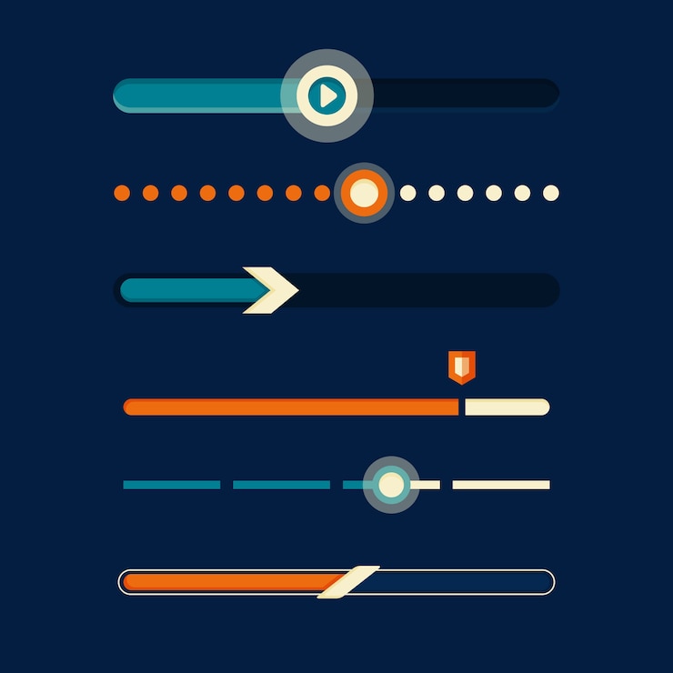 Gratis Vector flat design ui sliders collectie