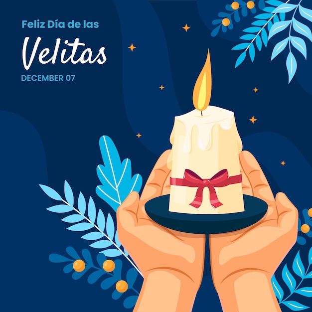 Flat dia de las velitas illustratie