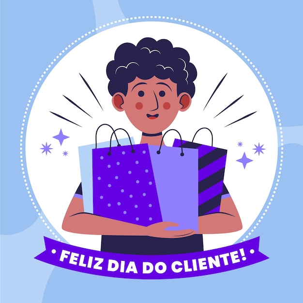 Gratis vector flat dia do cliente illustration