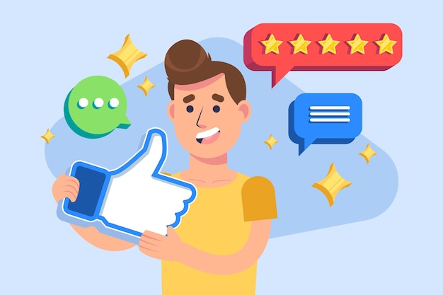 Gratis vector flat feedback concept geïllustreerd