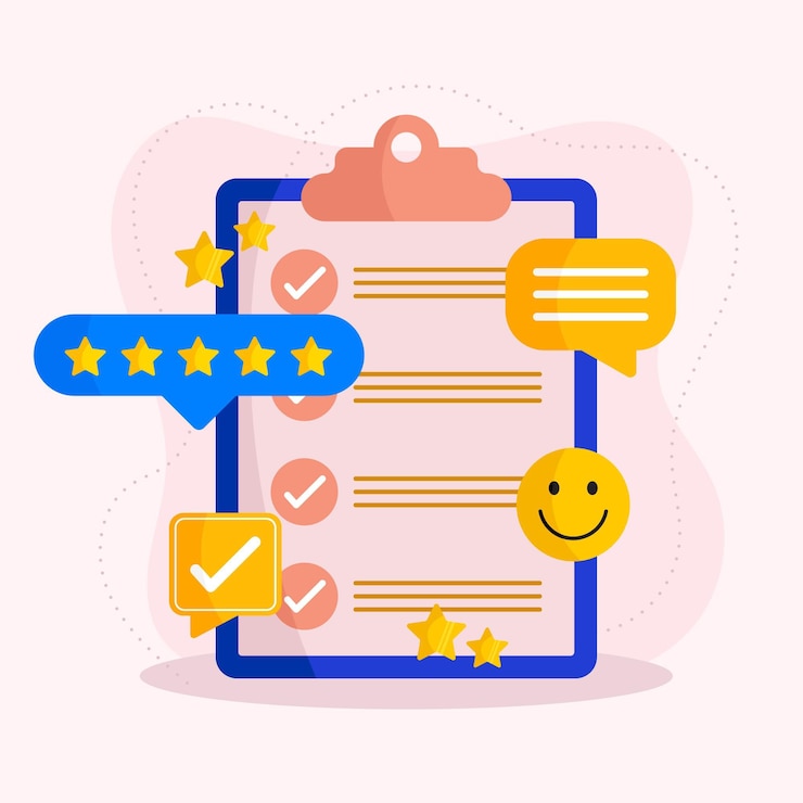 Gratis Vector flat feedback concept geïllustreerd