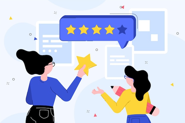 Gratis vector flat feedback geven concept geïllustreerd