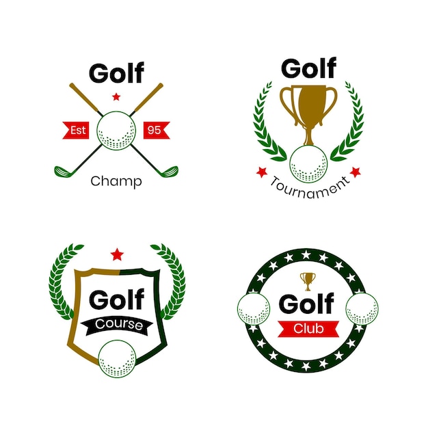 Flat golf logo collectie