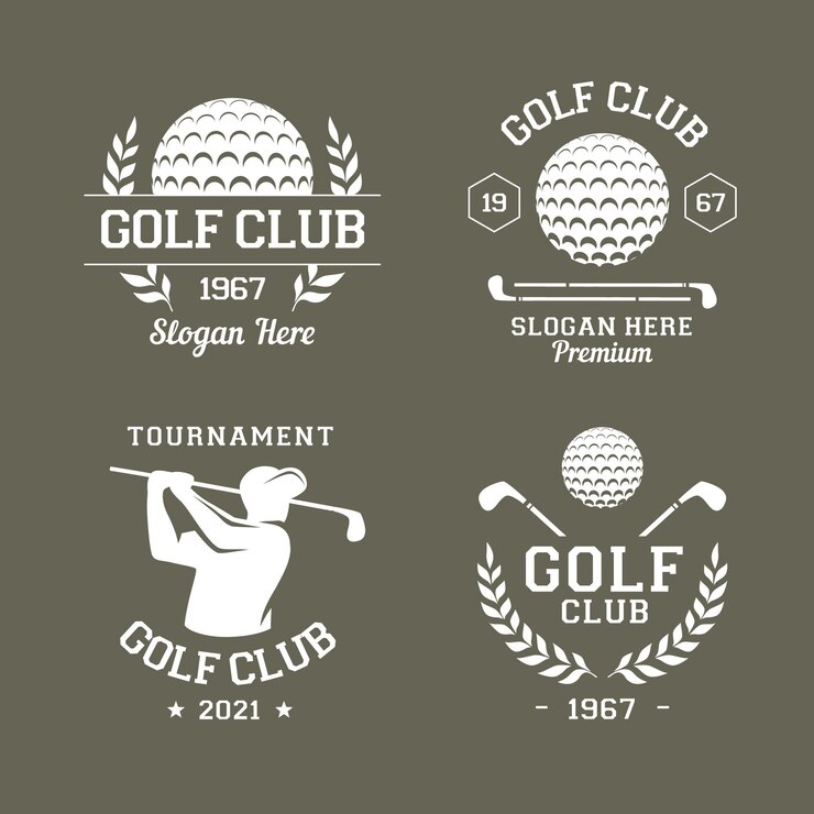 Gratis Vector flat golf logo collectie