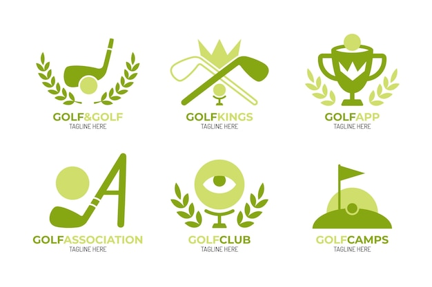 Flat golf logo collectie