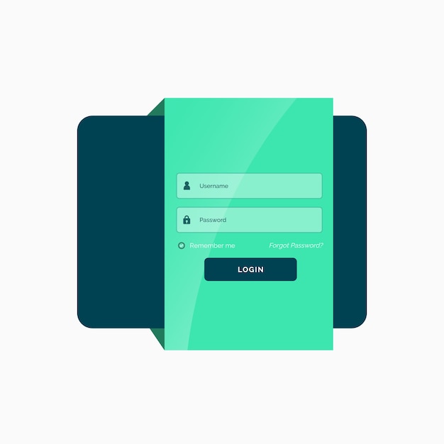 Gratis vector flat groene login user interface design template