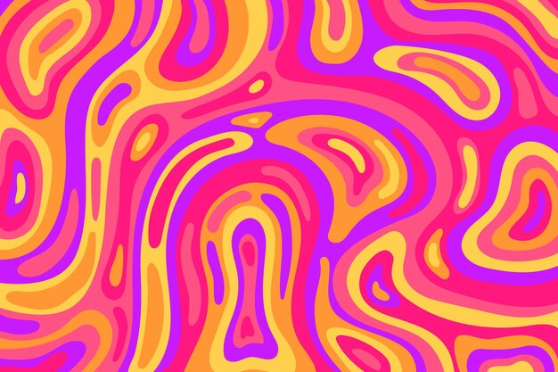 Flat-hand getekend psychedelische groovy achtergrond