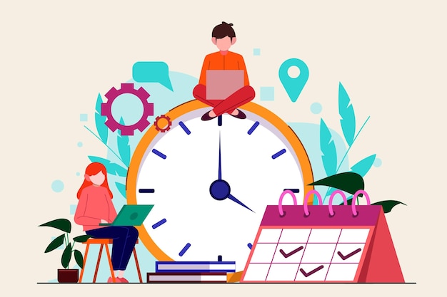 Gratis vector flat-hand getekend time management concept