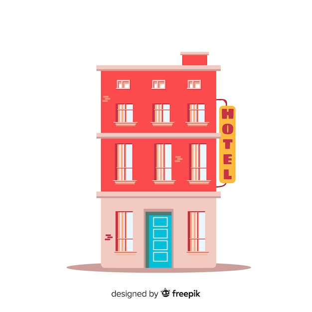 Gratis vector flat hotelgebouw