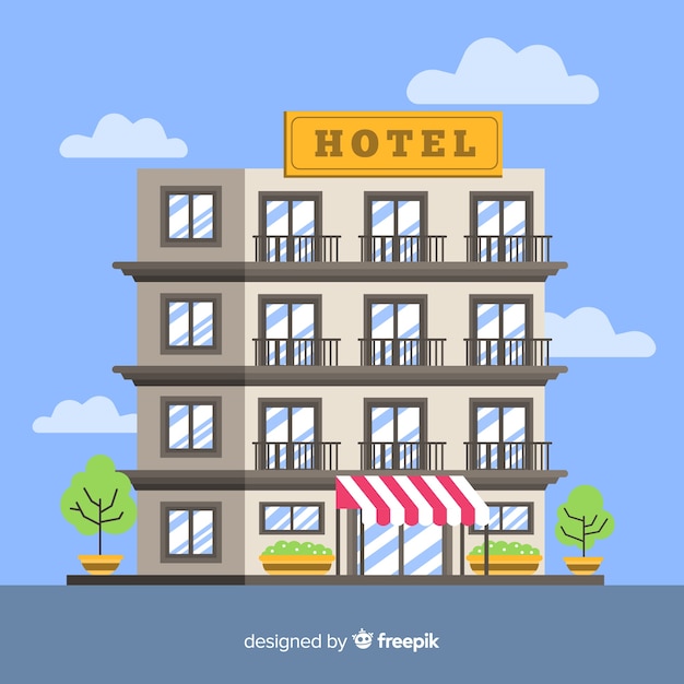 Gratis vector flat hotelgebouw