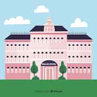 Gratis vector flat hotelgebouw