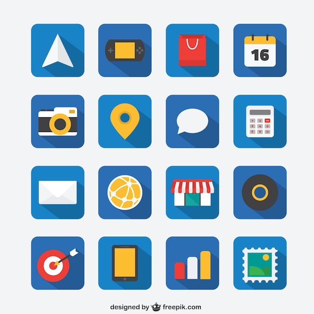 Flat icon set voor web en mobiele app