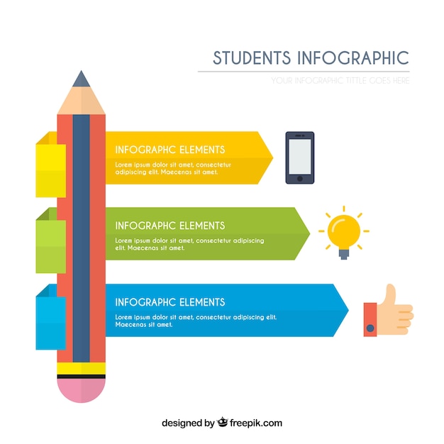 Gratis vector flat infographic over studenten