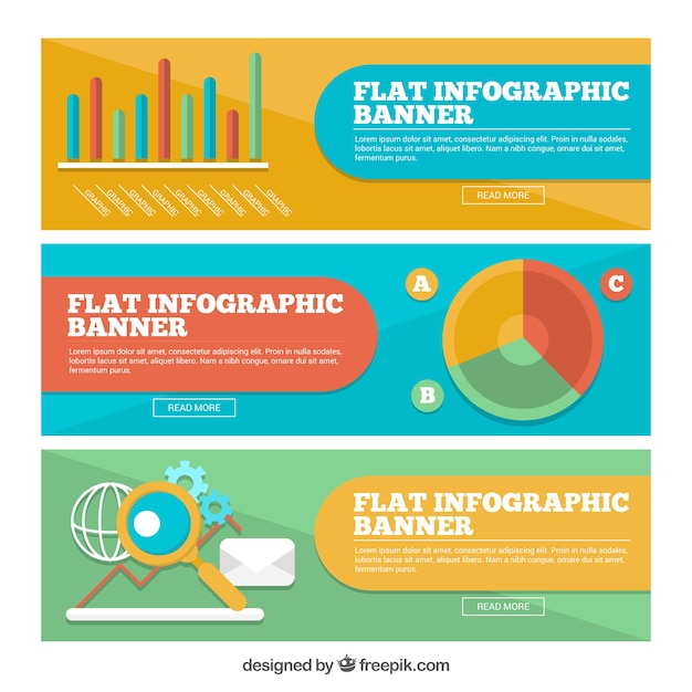 Flat infographics collectie