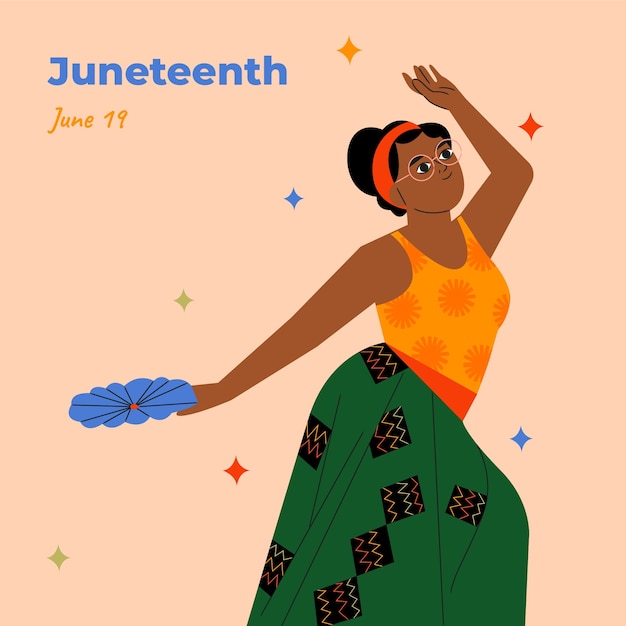 Gratis vector flat juneteenth illustratie