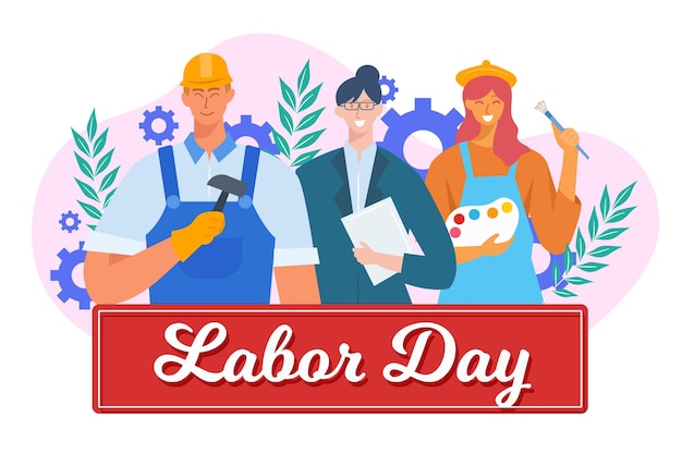 Gratis vector flat labor day sale vs.