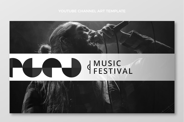 Gratis vector flat minimal music festival youtube-kanaal