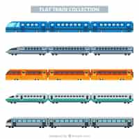 Gratis vector flat multicolor train collectión