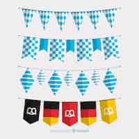 Gratis vector flat oktoberfest slinger collectie