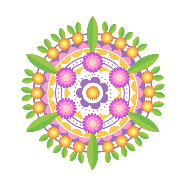 Gratis vector flat onam florale decoratie