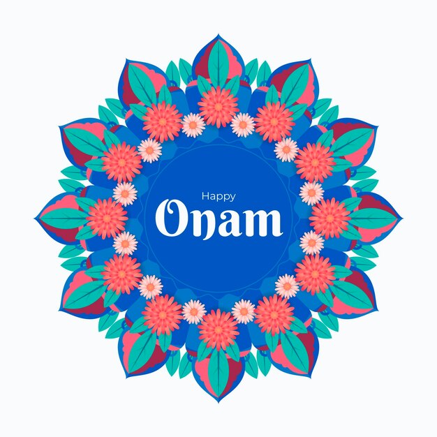 Flat onam florale decoratie