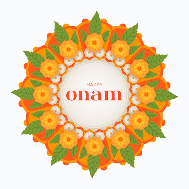 Gratis vector flat onam florale decoratie