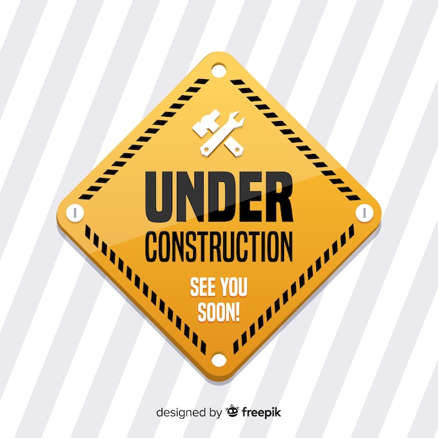 Gratis vector flat onder constructie teken achtergrond