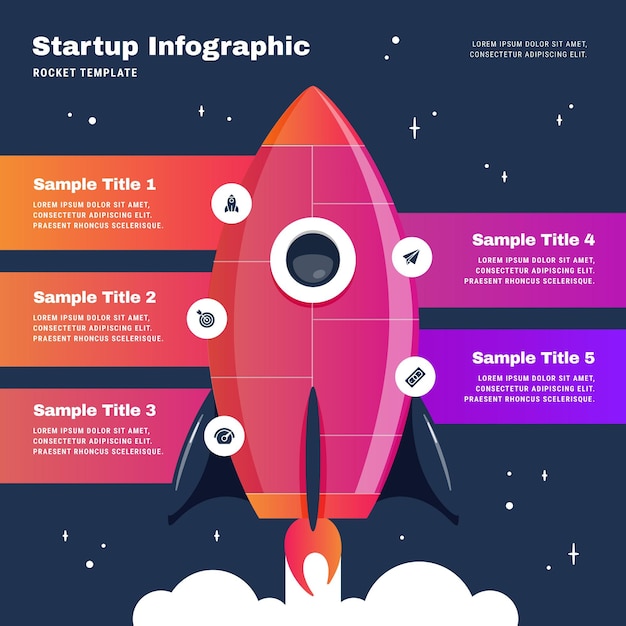 Gratis vector flat opstarten infographic concept