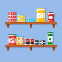 Gratis vector flat pantry illustratie