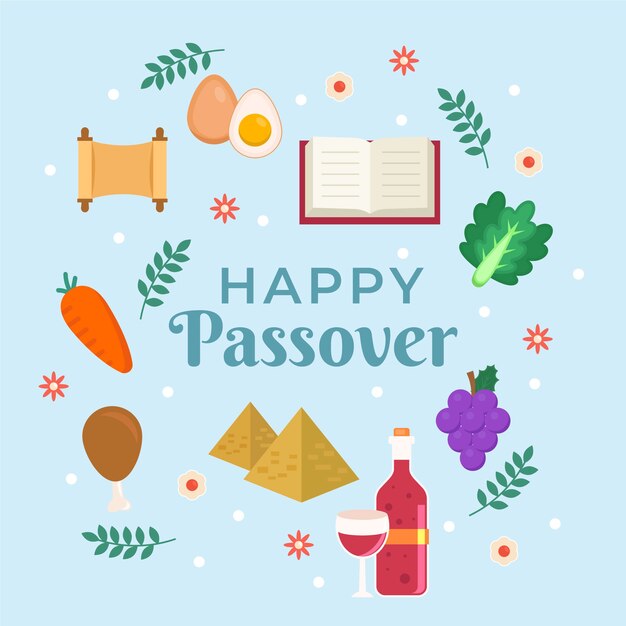 Flat passover (pesach) concept