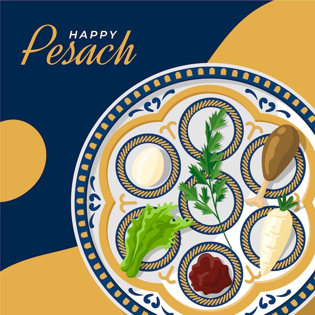 Flat passover (pesach) concept