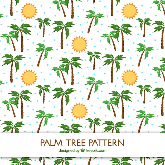 Flat patroon van zonnen en palmbomen