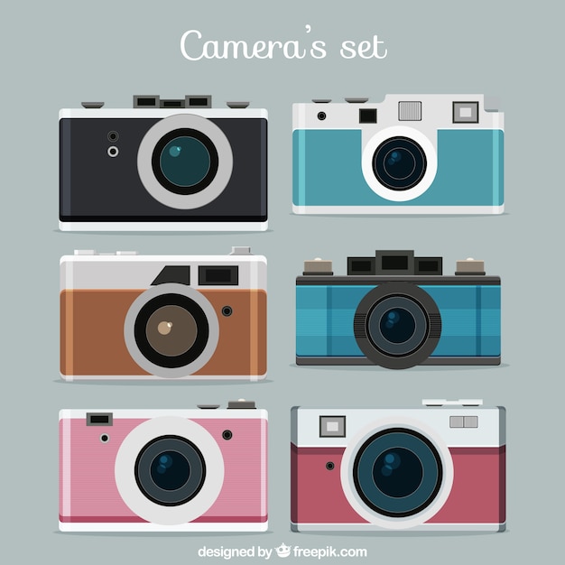 Flat Photo Camera Set