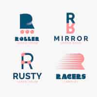 Gratis vector flat r logo collectie