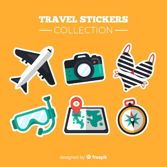 Flat reizen stickers collectie