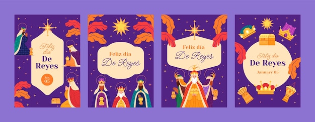 Flat reyes magos wenskaarten collectie