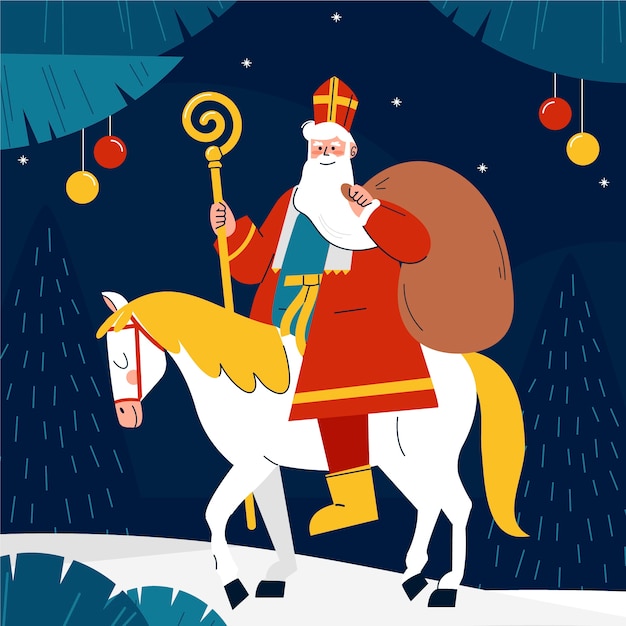 Gratis vector flat sinterklaas-illustratie