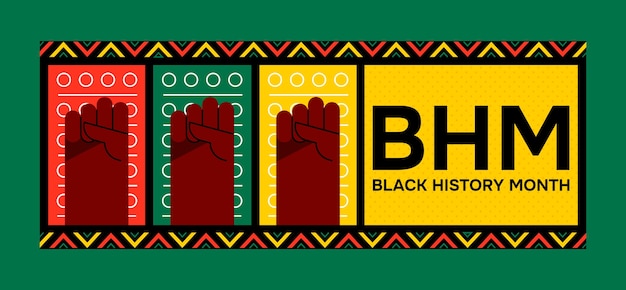 Flat social media cover template voor de black history month viering