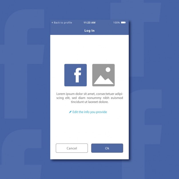 Flat social media ui design