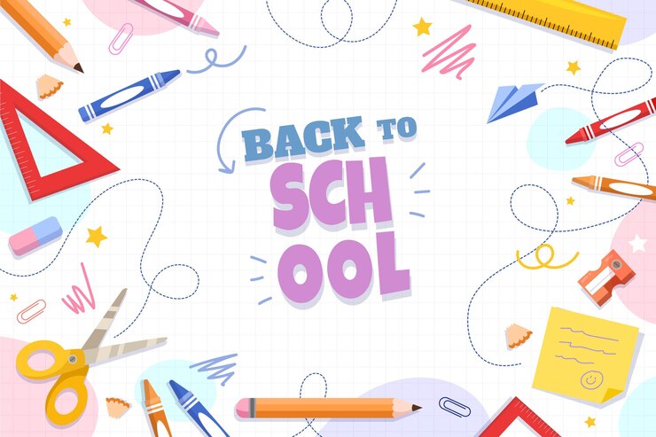 Gratis Vector flat terug naar school achtergrond